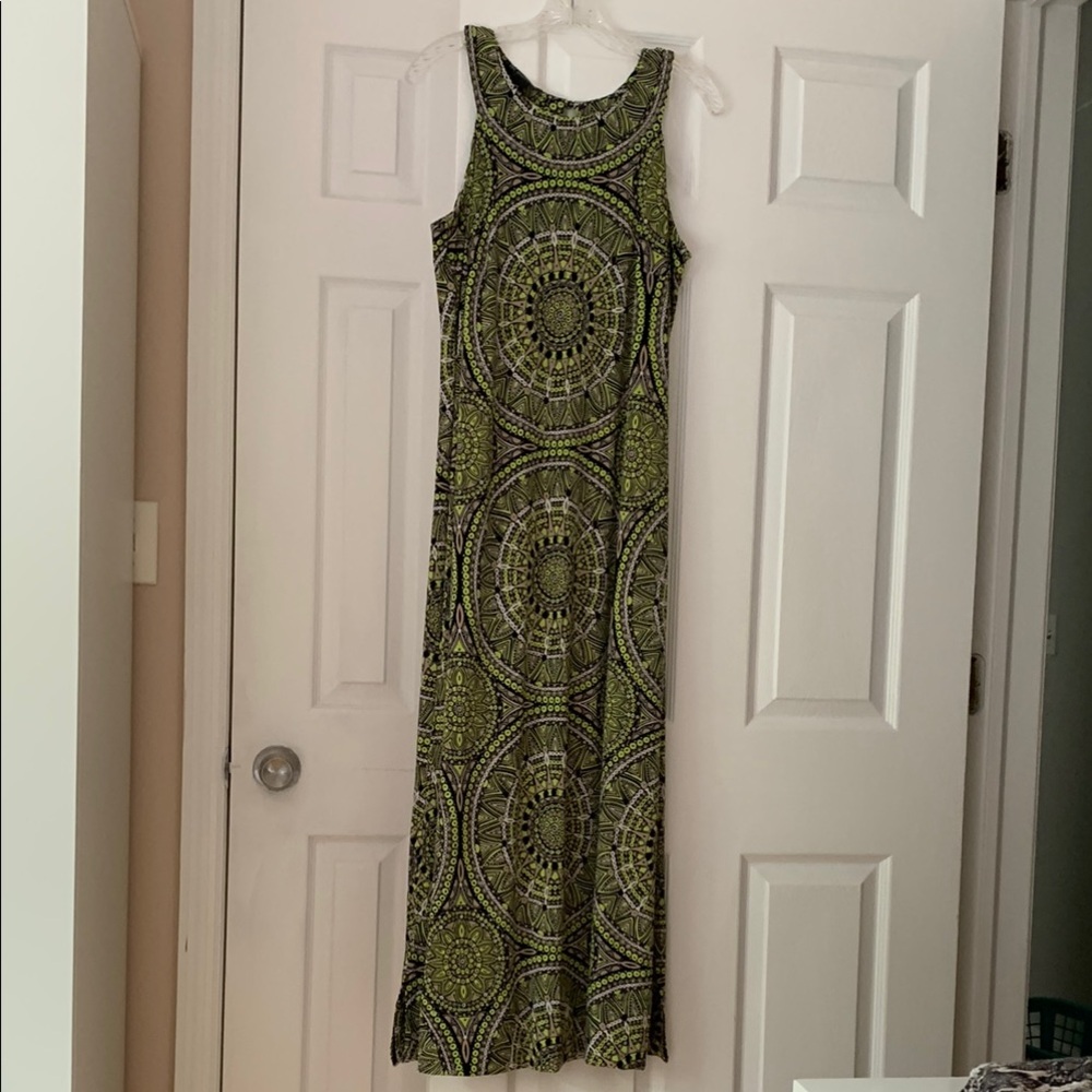 INC International Concepts Geometric Green Maxi Dress